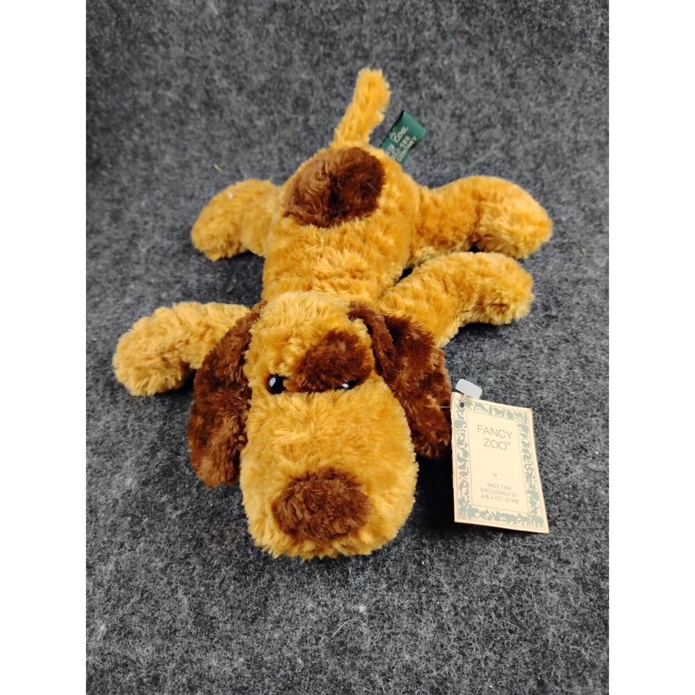 Vintage Fancy Zoo Brown Dog Small Plush Stuffed Animal Plushie with Tag